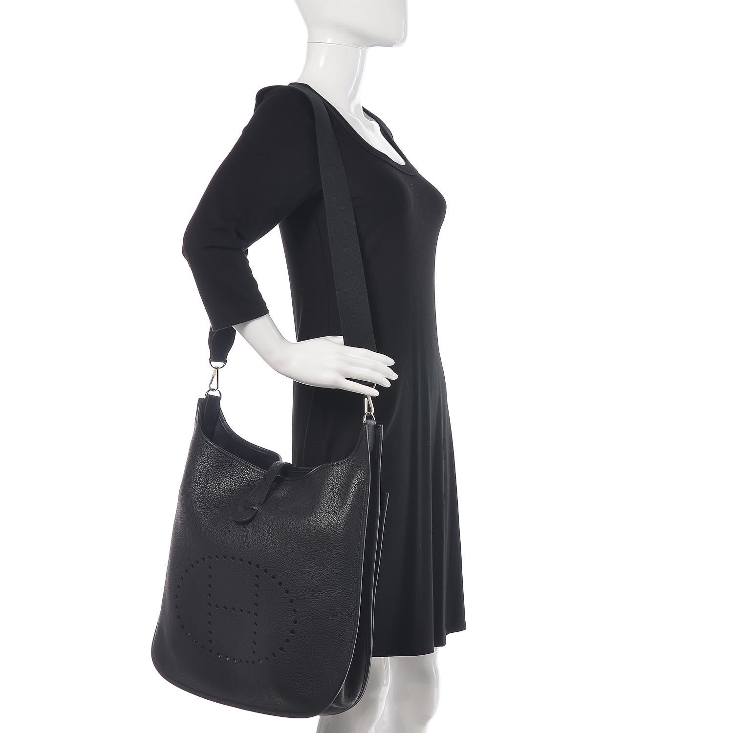 Hermes Taurillon Clemence Evelyne II TGM Black 2 of 9
