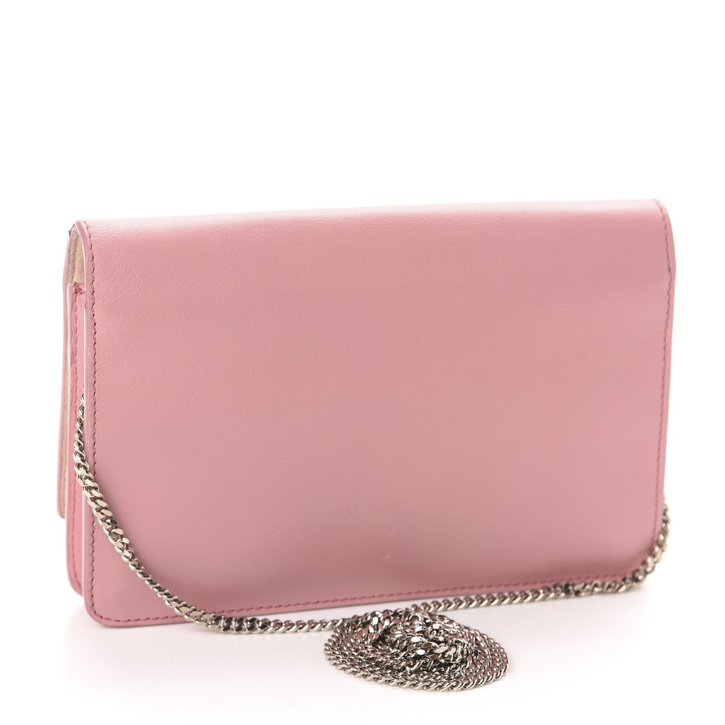 Vitello Flamingo Tube Wallet on Chain Pink
