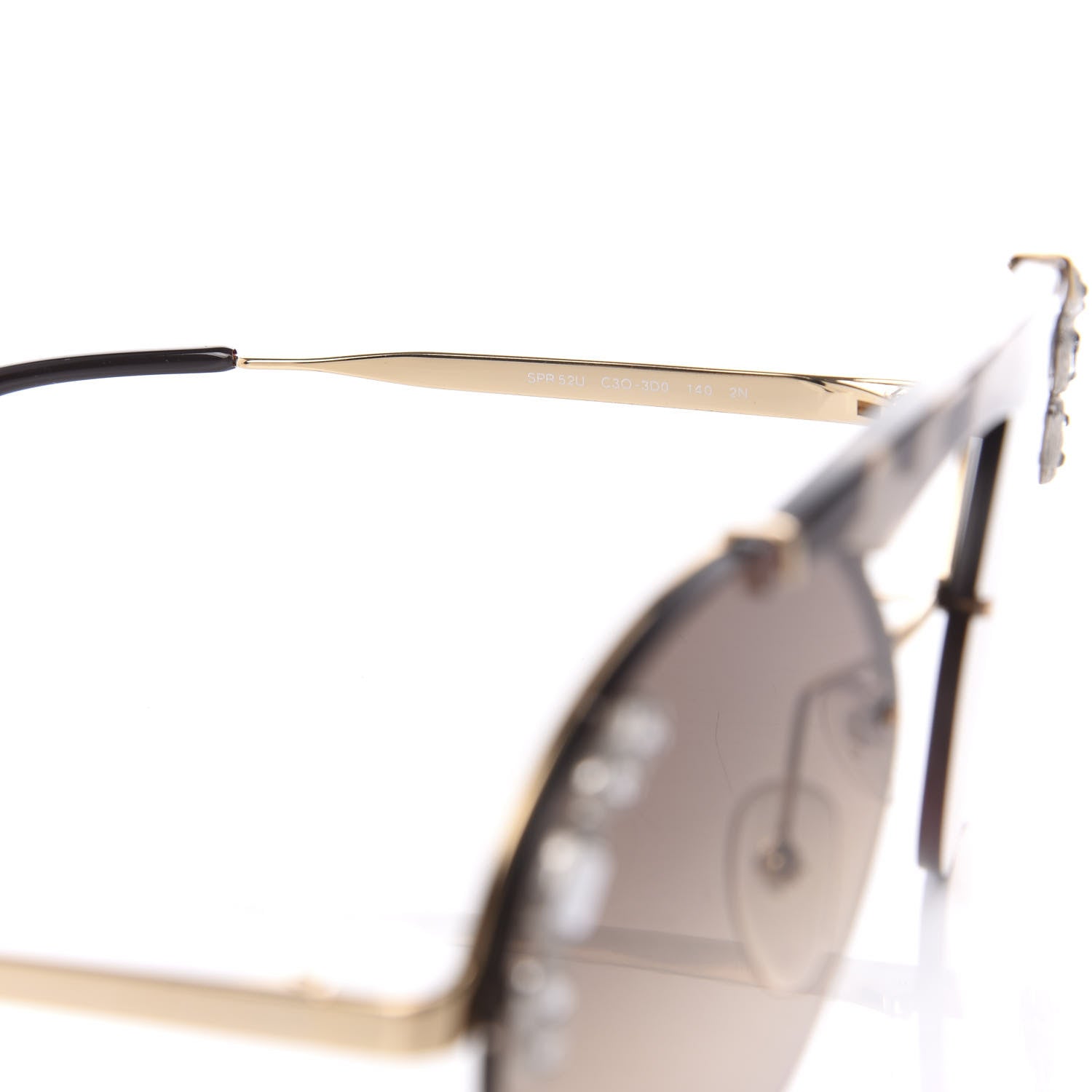 Prada Crystal Ornate Sunglasses SPR52U Havana 5 of 8