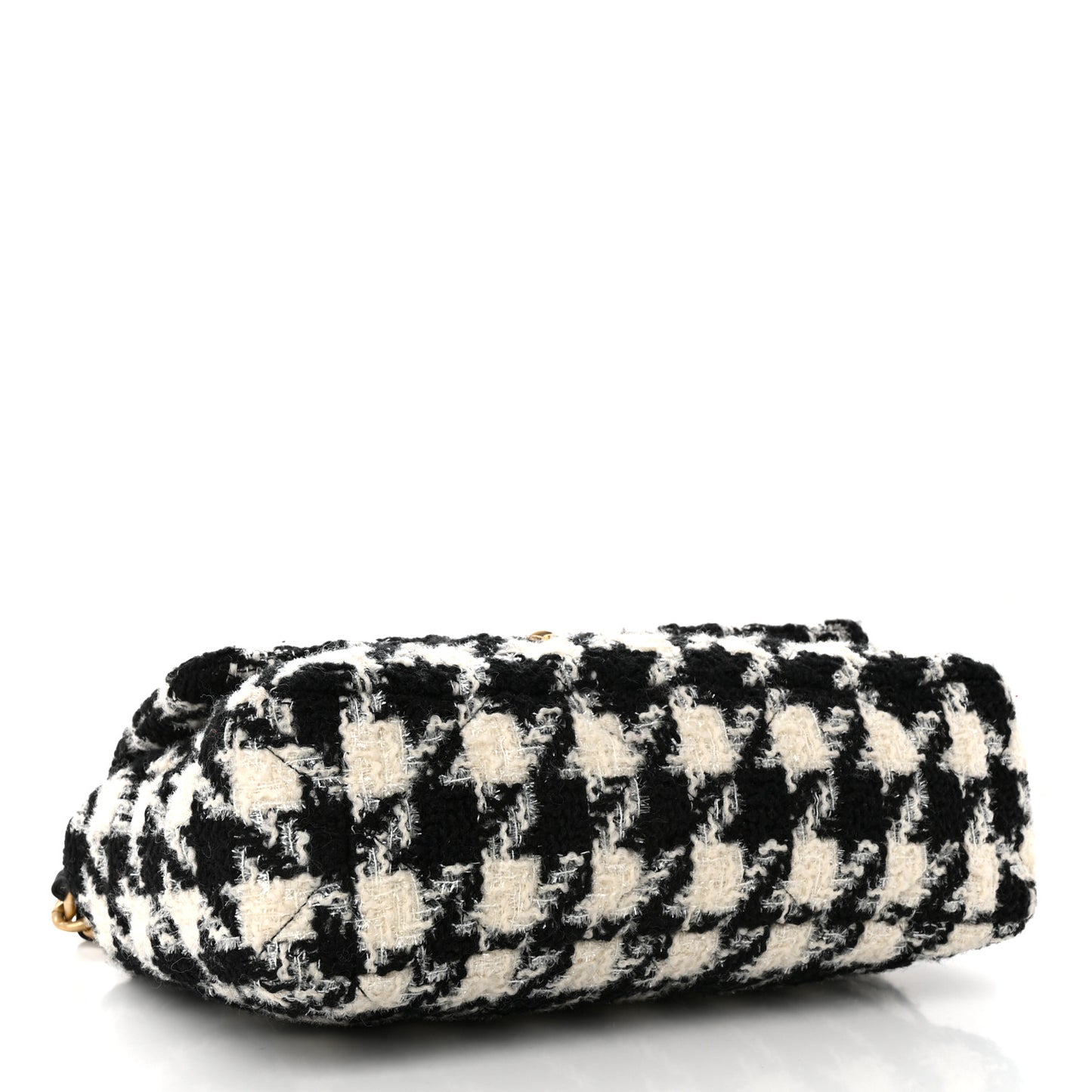 Tweed Quilted Large Chanel 19 Flap Black Ecru White