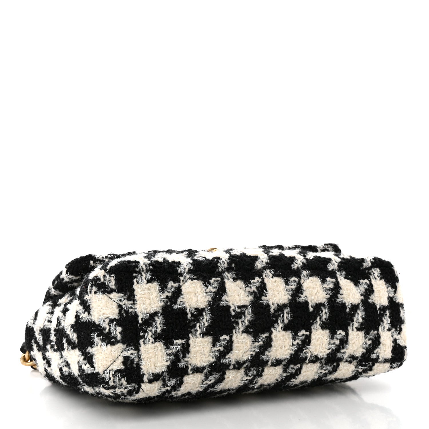 Chanel Tweed Quilted Large Chanel 19 Flap Black Ecru White 4 of 11