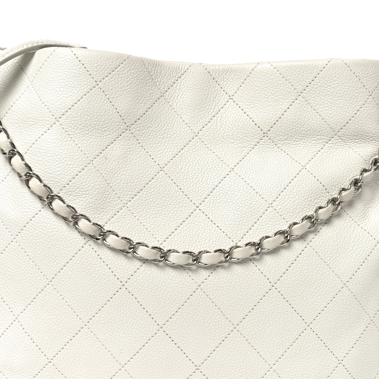 Caviar Stitched CC Pocket Tote White