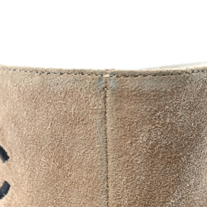 Chanel Suede Calfskin Satin Gabrielle Cap Toe Short Boots 38 Beige Black 10 of 12