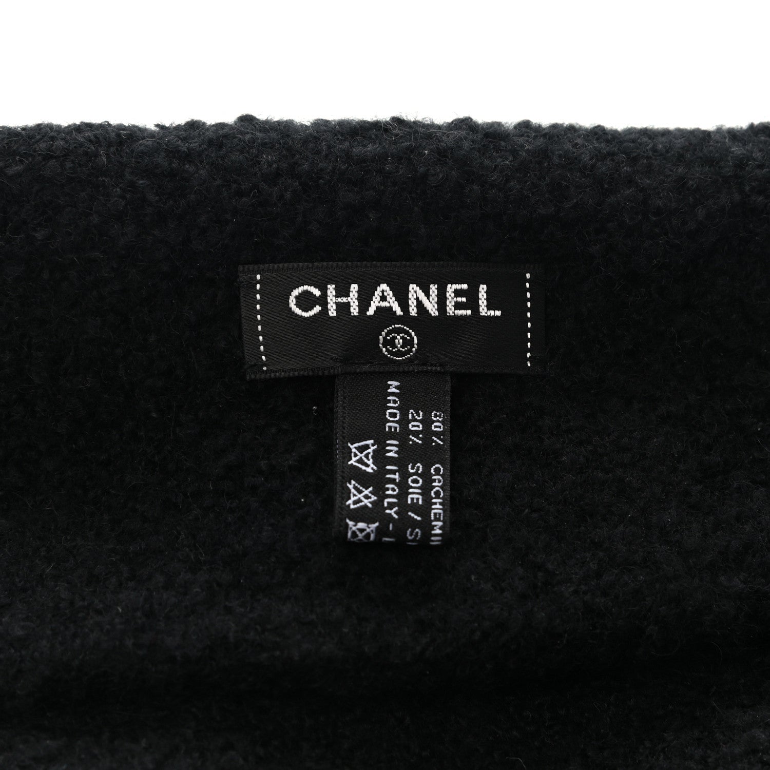 Chanel Cashmere CC Beanie Hat Black Gold 4 of 4