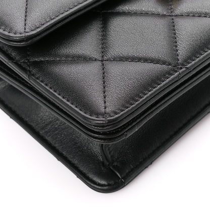 Chanel Shiny Calfskin Quilted Mini Metal Top Handle Flap Black 9 of 11