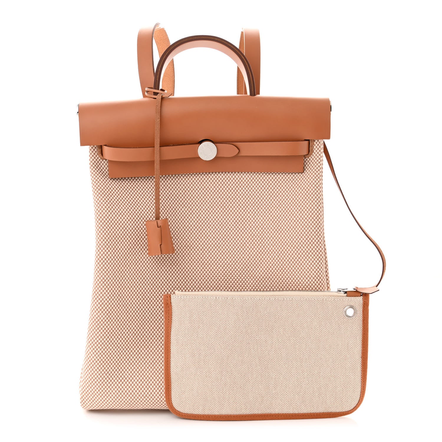 Hermes Vache Hunter Criss Viking Herbag a Dos Retourne Backpack Ecru Beige Naturel 3 of 12