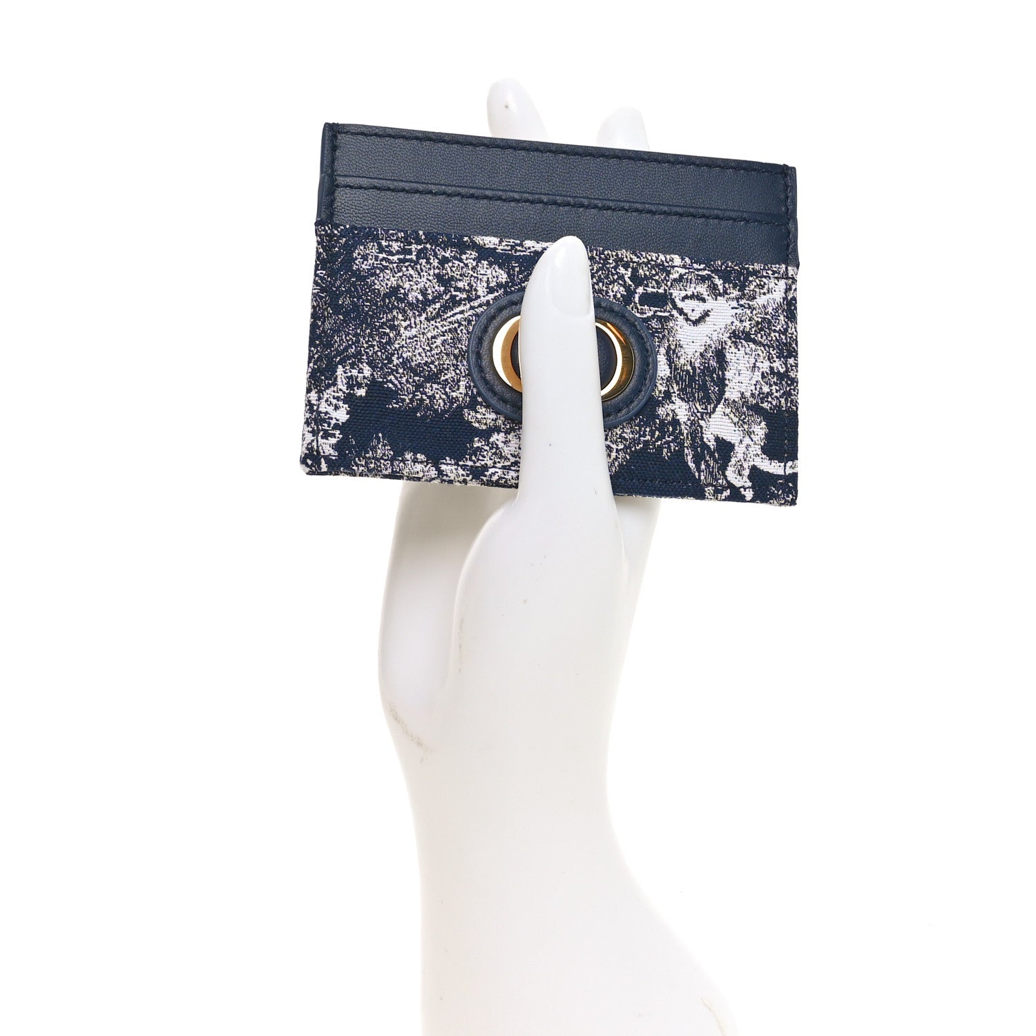 Christian Dior Toile de Jouy Reverse Jacquard 30 Montaigne Freesia Card Holder Blue 2 of 8