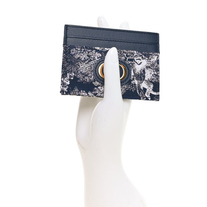 Christian Dior Toile de Jouy Reverse Jacquard 30 Montaigne Freesia Card Holder Blue 2 of 8