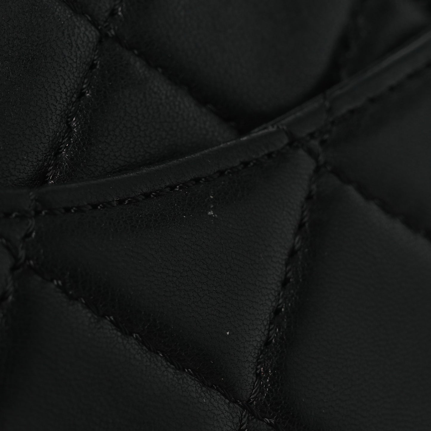 Lambskin Goat Fur Quilted Tibet Medium Flap Black