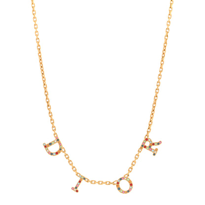 Christian Dior Crystal Logo Necklace Multicolor 1 of 6
