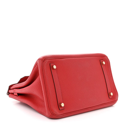 Hermes Taurillon Clemence Birkin 30 Rouge Casaque 4 of 10