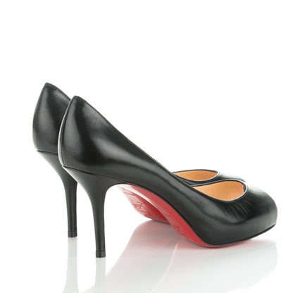 Christian Louboutin Kid Mater Claude 85 Platform Pumps 37 Black Red 4 of 7