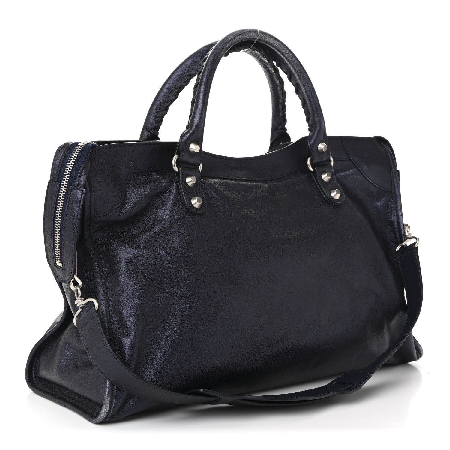 Balenciaga Metallic Agneau Classic Silver Hardware City Maree 4 of 12