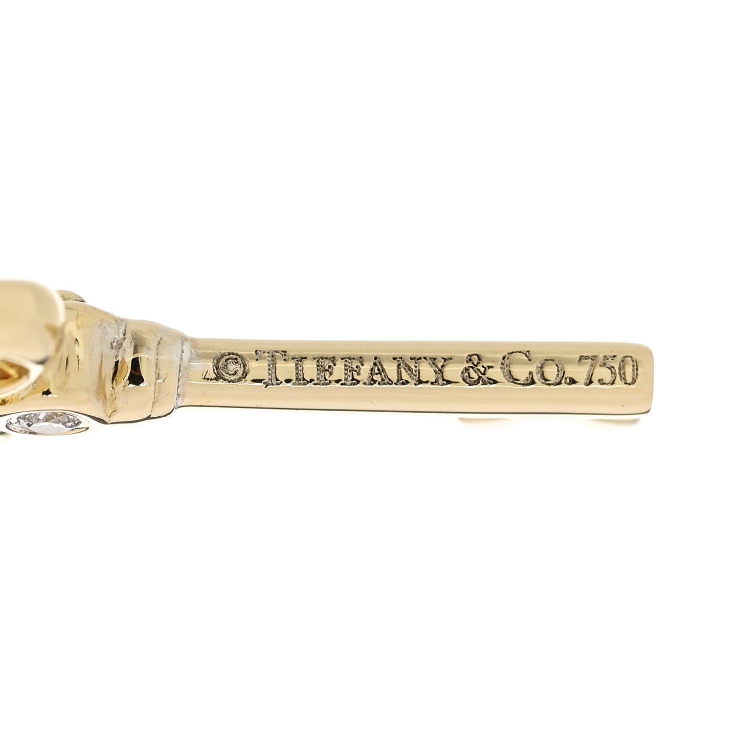 18K Yellow Gold Diamond Mini Key Charm