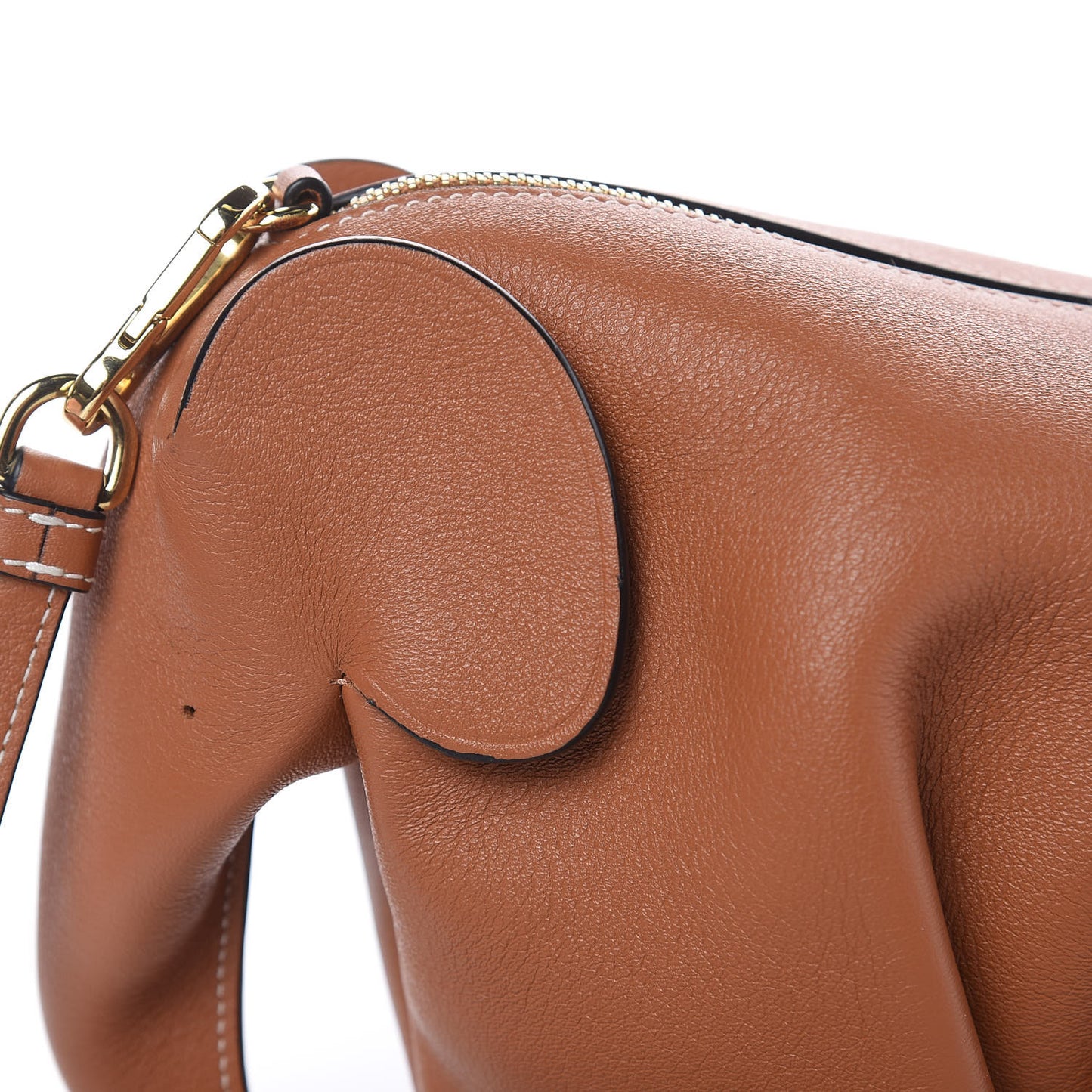 Calfskin Mini Elephant Crossbody Bag Tan