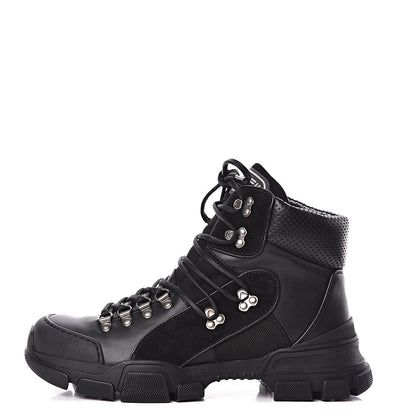 Gucci X SEGA Calfskin Suede Technical Canvas Womens Flashtrek High-Top Sneakers 41 Black 1 of 10