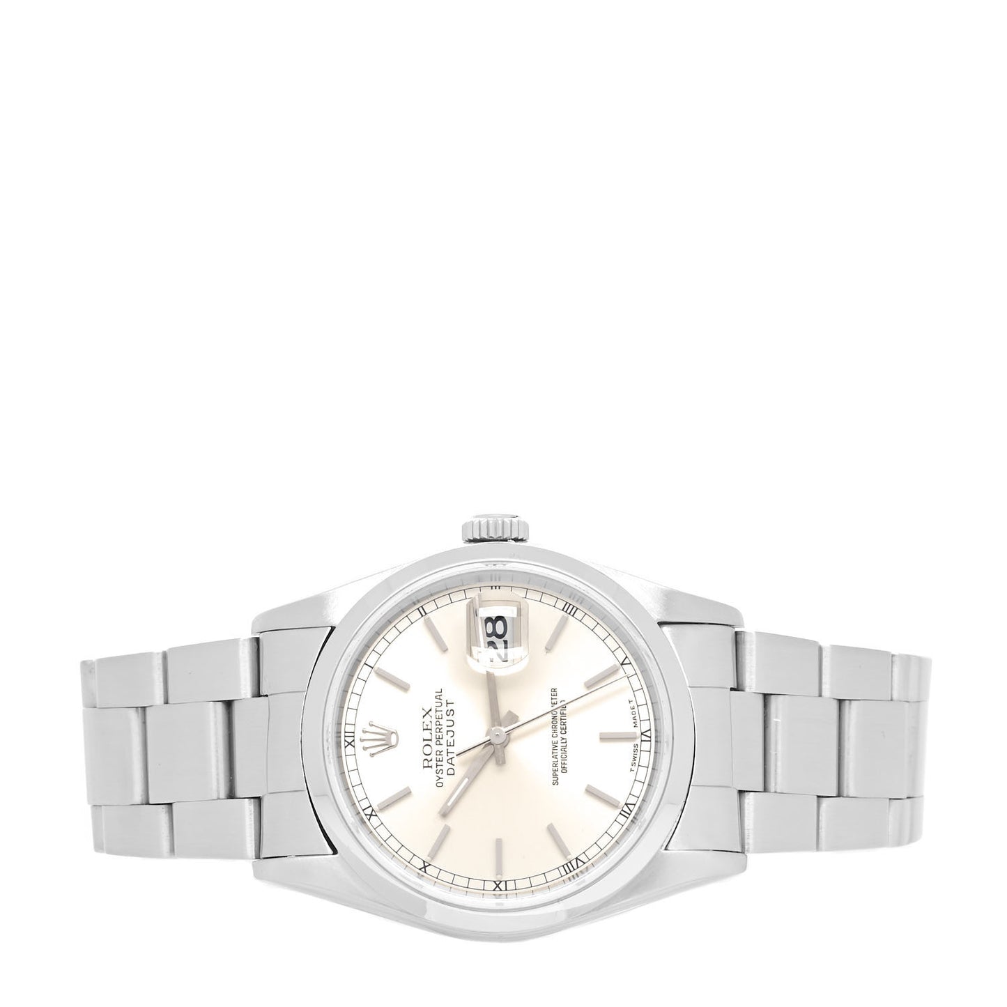 Stainless Steel 36mm Oyster Perpetual Datejust Watch Silver 16200