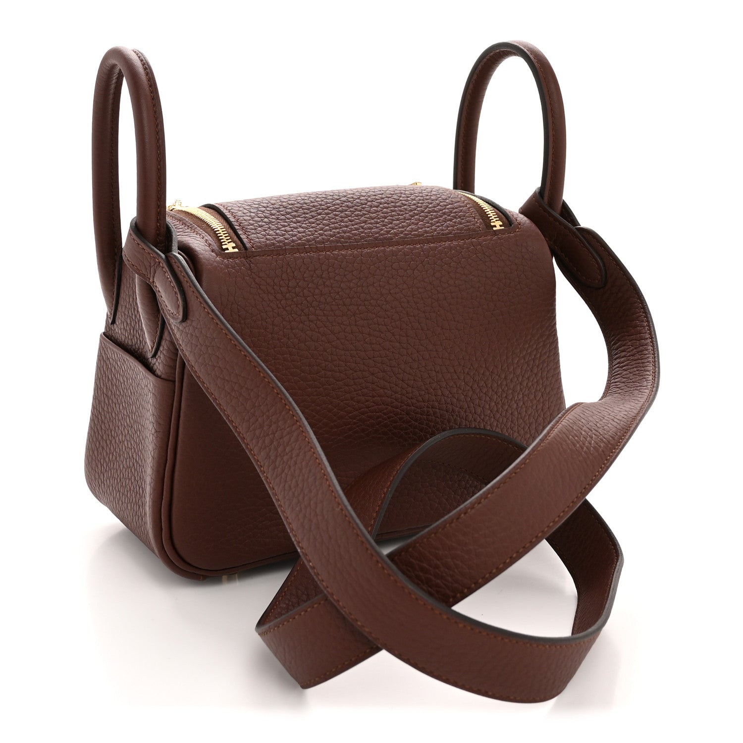 Hermes Taurillon Clemence Mini Lindy 20 Terre 3 of 11