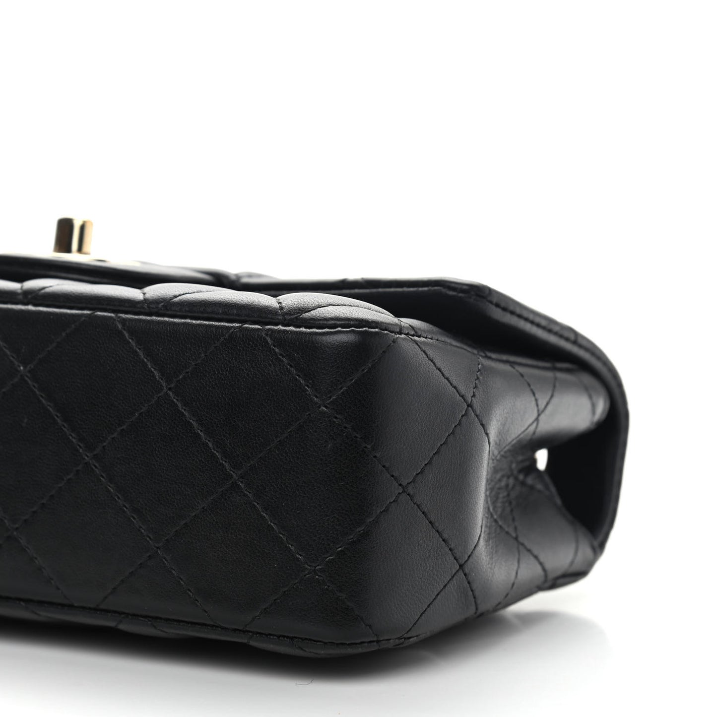 Lambskin Quilted Mini Rectangular Flap Black