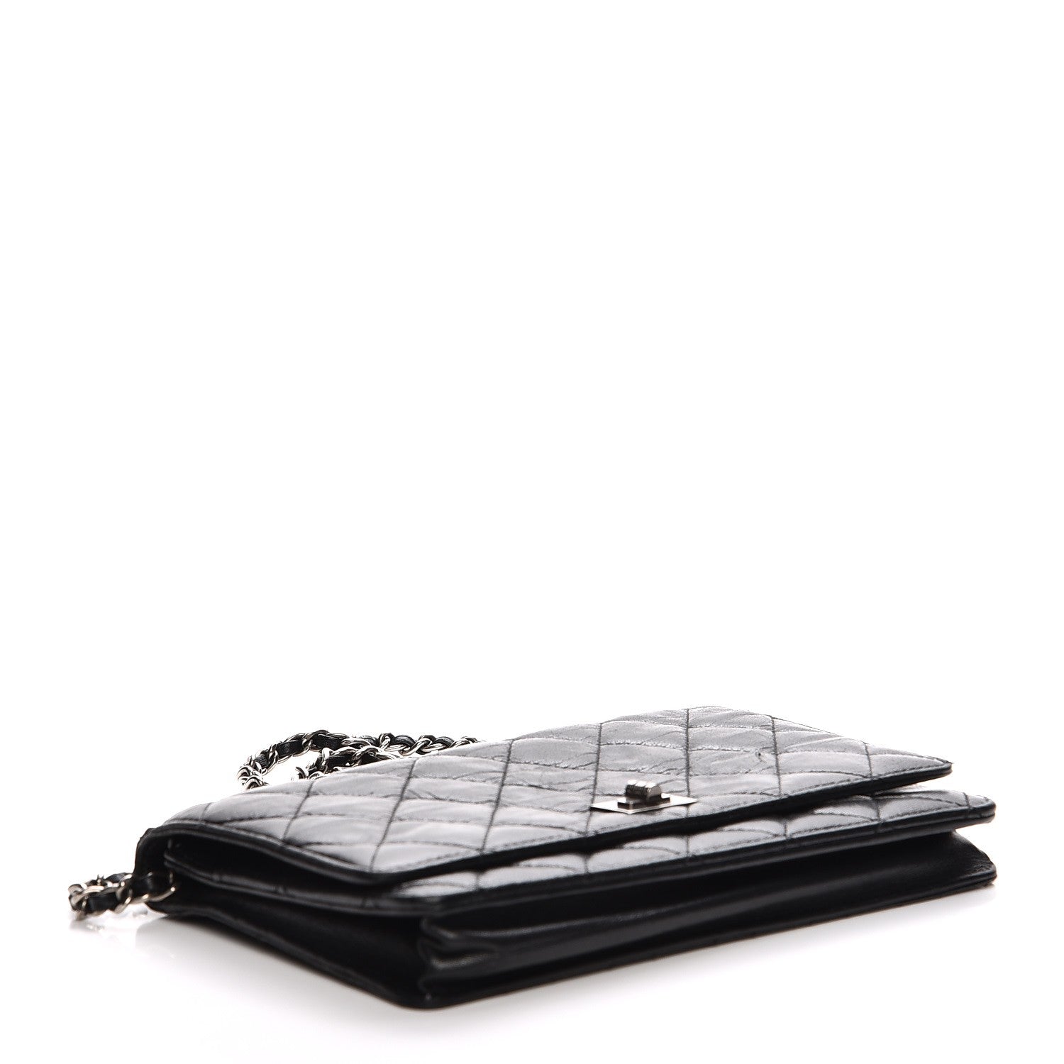 Chanel Lambskin Quilted Reissue Wallet On Chain WOC Black 4 of 13