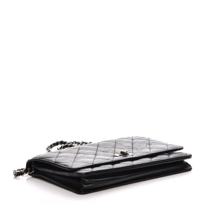 Chanel Lambskin Quilted Reissue Wallet On Chain WOC Black 4 of 13