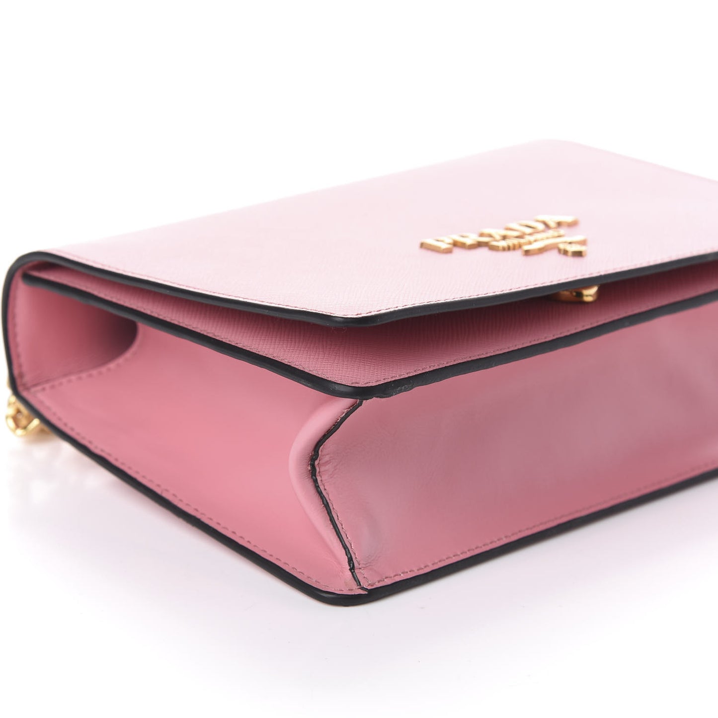 Saffiano Soft Calfskin Chain Crossbody Bag Petalo