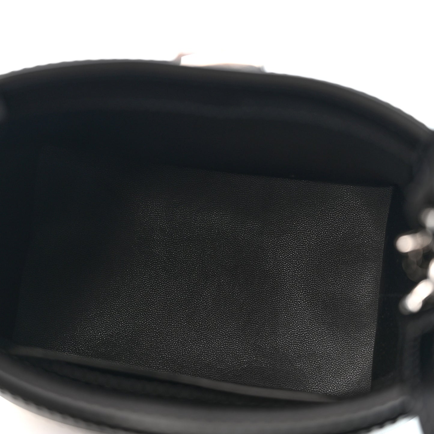 Box Calfskin Shark Lock Bucket Bag Black