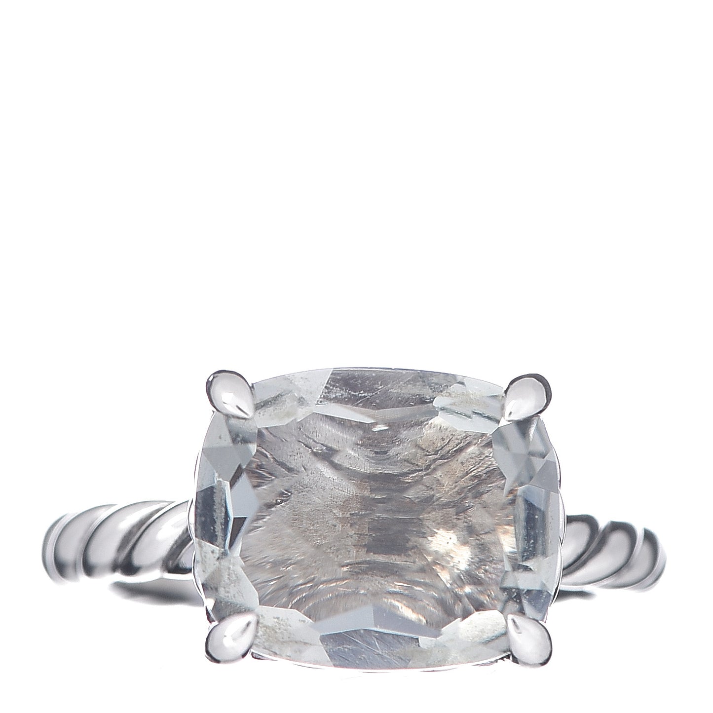 Sterling Silver Prasiolite 10mm Cable Classics Ring 53 6.5