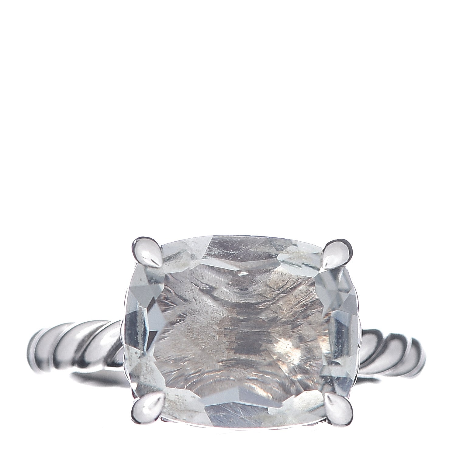 David Yurman Sterling Silver Prasiolite 10mm Cable Classics Ring 53 6.5 1 of 5