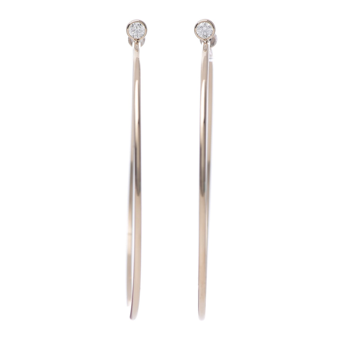 18K Rose Gold Diamond Medium Elsa Peretti Hoop Earrings