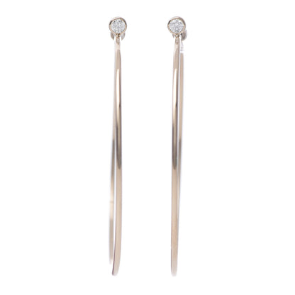 Tiffany 18K Rose Gold Diamond Medium Elsa Peretti Hoop Earrings 2 of 4
