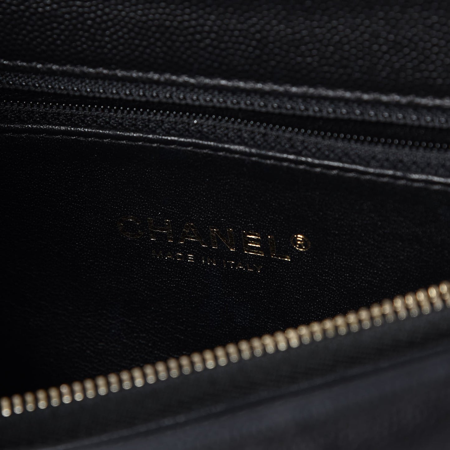 Caviar Lizard Quilted Small Coco Handle Flap Black