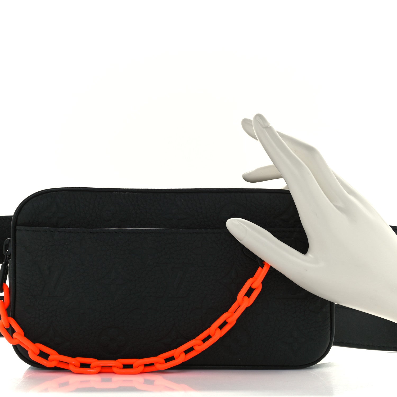 Louis Vuitton Taurillon Monogram Uniformes Solar Ray Soft Pochette Volga Belt Bag Black 2 of 10