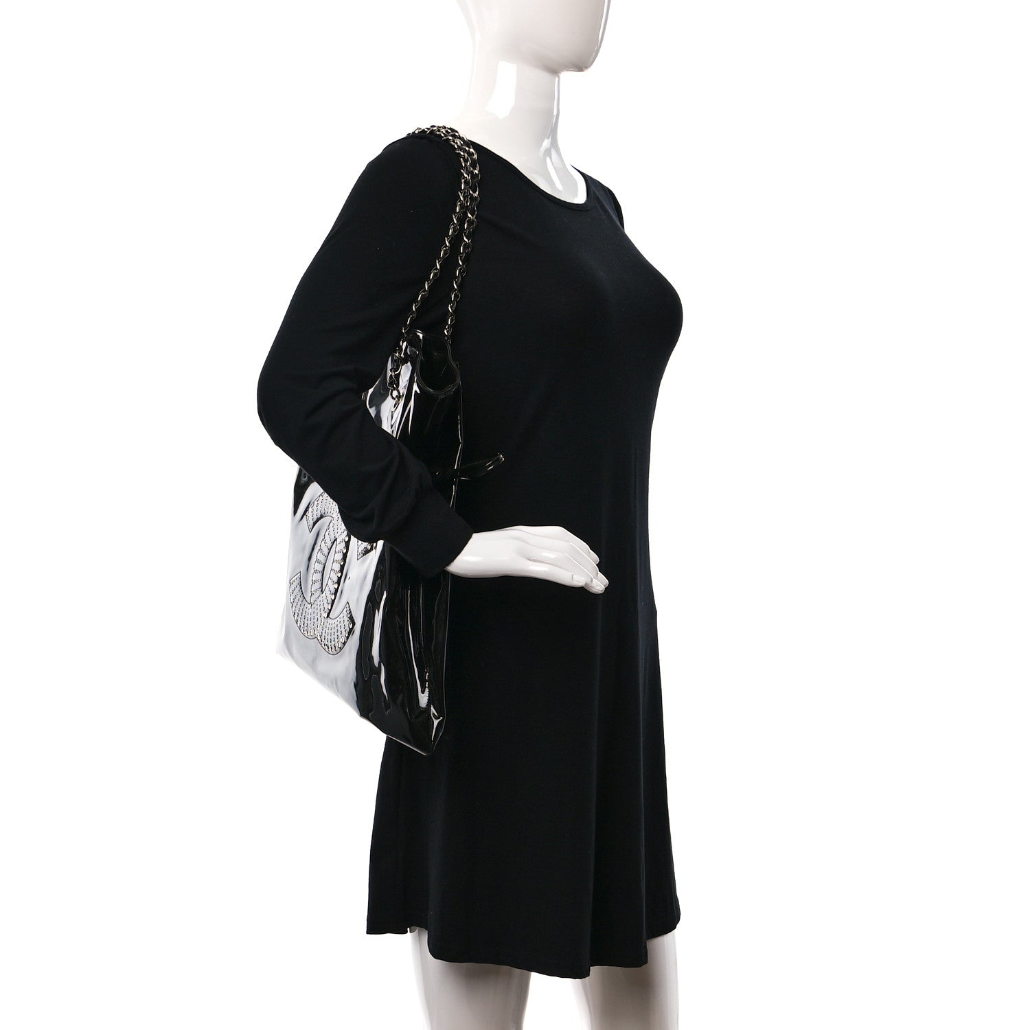 Chanel Patent Crystal Strass Bonbons Tote Black 2 of 9