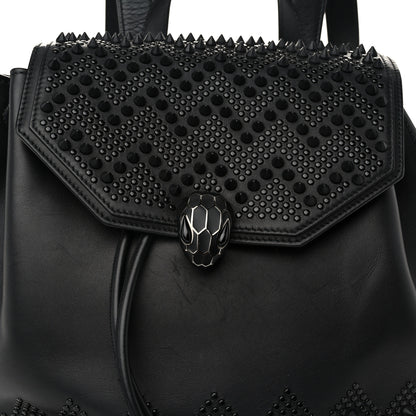 Bulgari X NICHOLAS KIRKWOOD Calfskin Studded Serpenti Forever Backpack Black 7 of 9