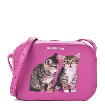 Balenciaga Calfskin Kittens Logo XS Everyday Camera Bag Fuchsia 1 of 10