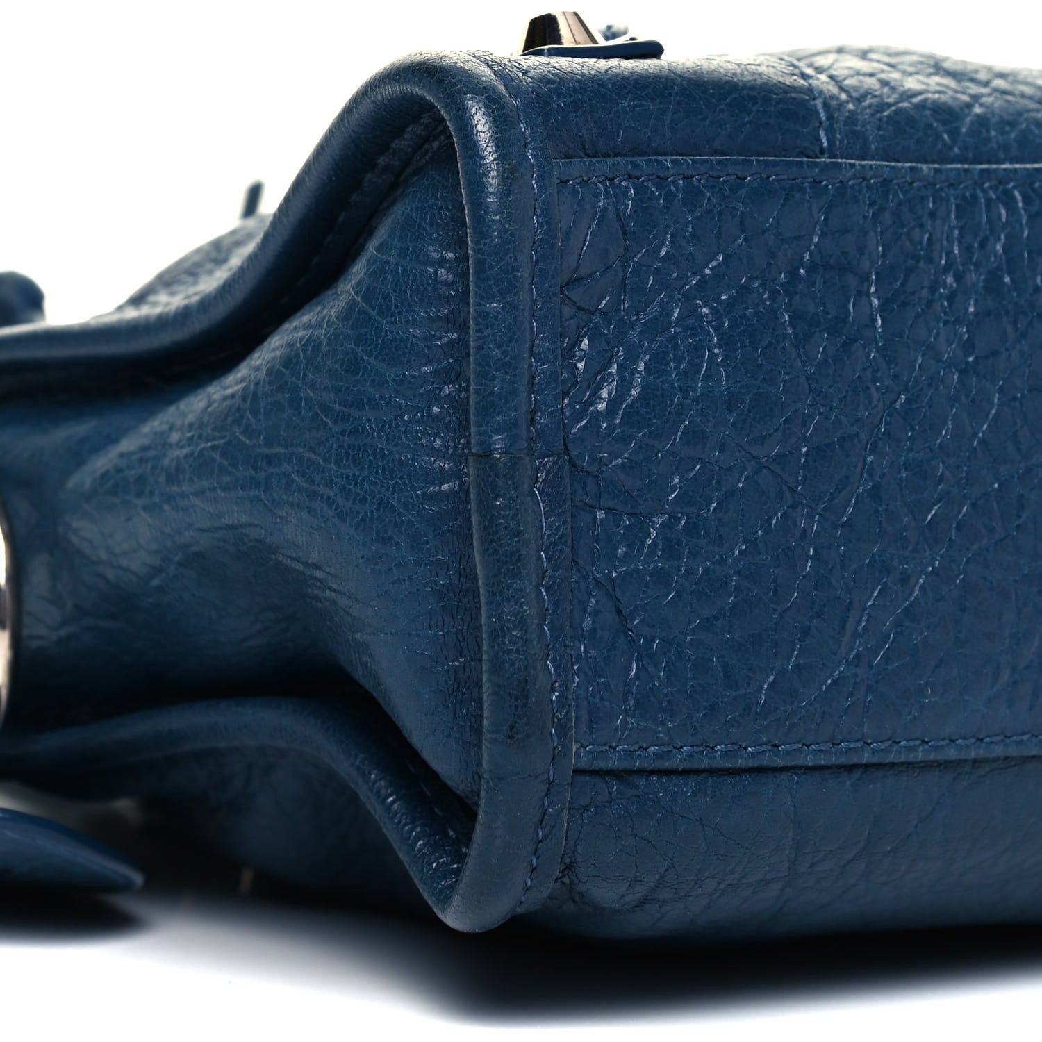 Balenciaga Agneau Classic Silver Hardware Mini City Bleu Profond 8 of 9