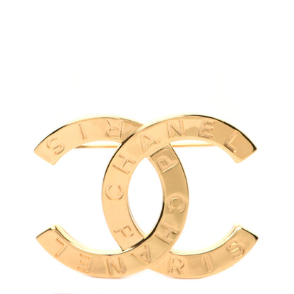 Chanel Metal Paris Button CC Large Brooch Gold 1 of 8