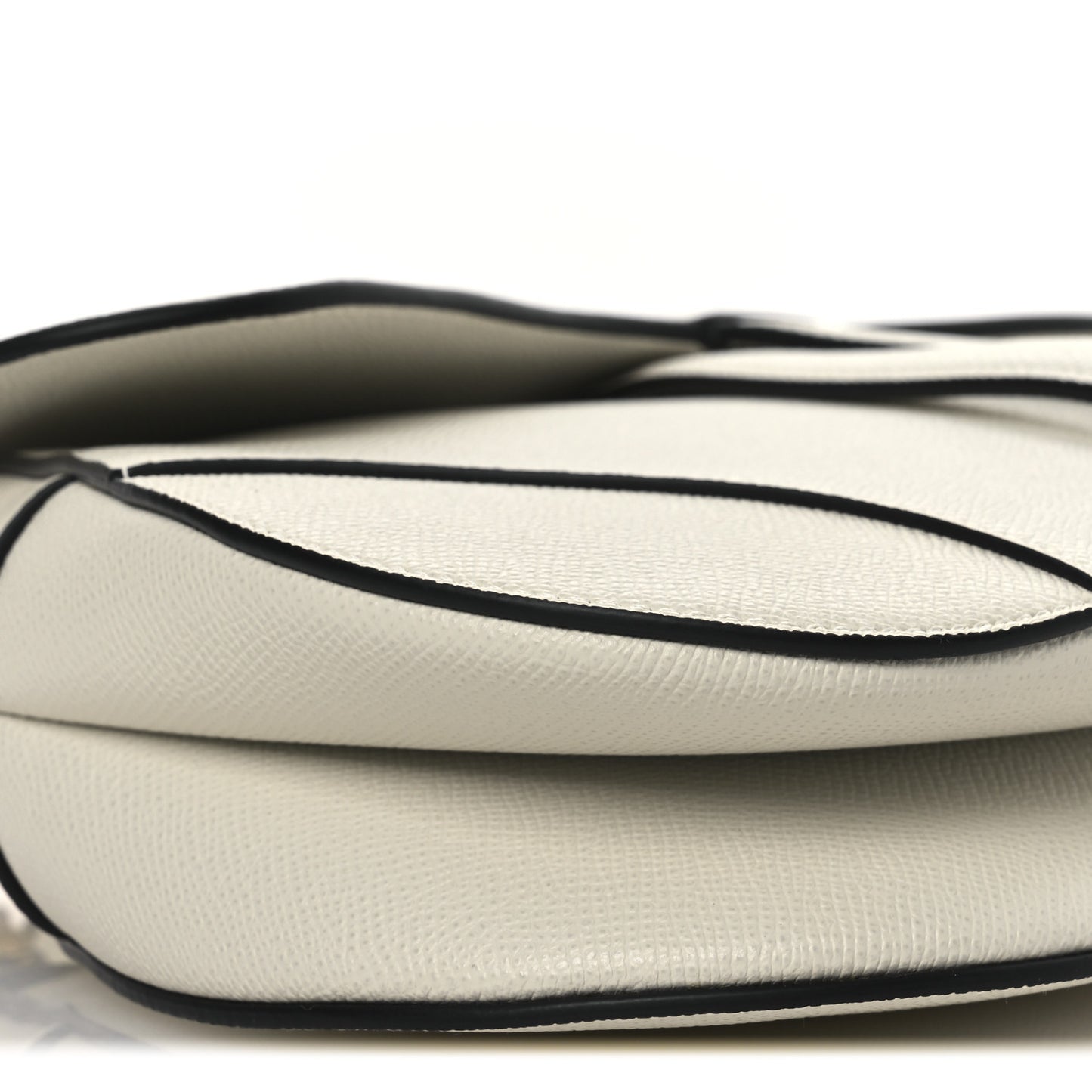 Grained Calfskin Saddle Bag With Strap Latte