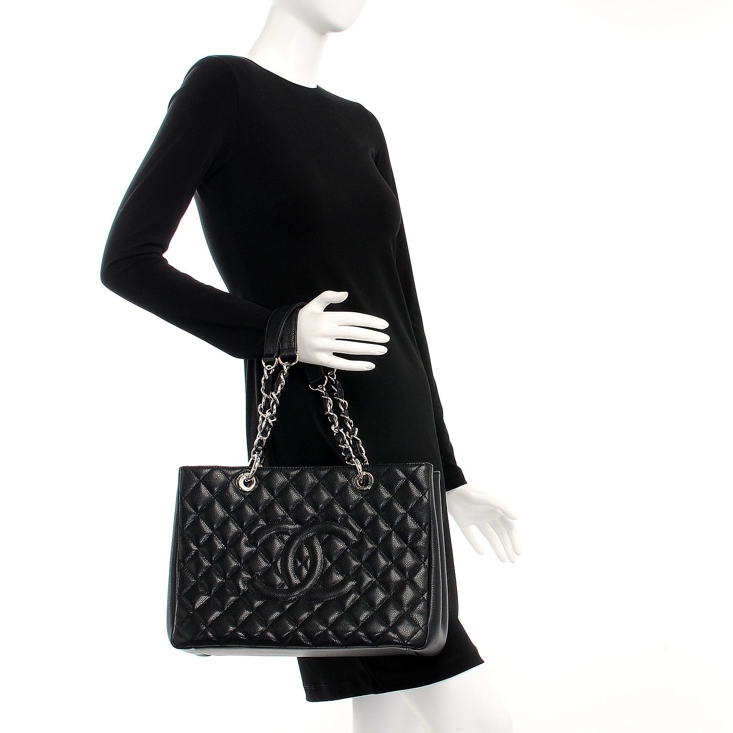 Chanel Caviar Quilted Grand Shopping Tote GST Black 2 of 7