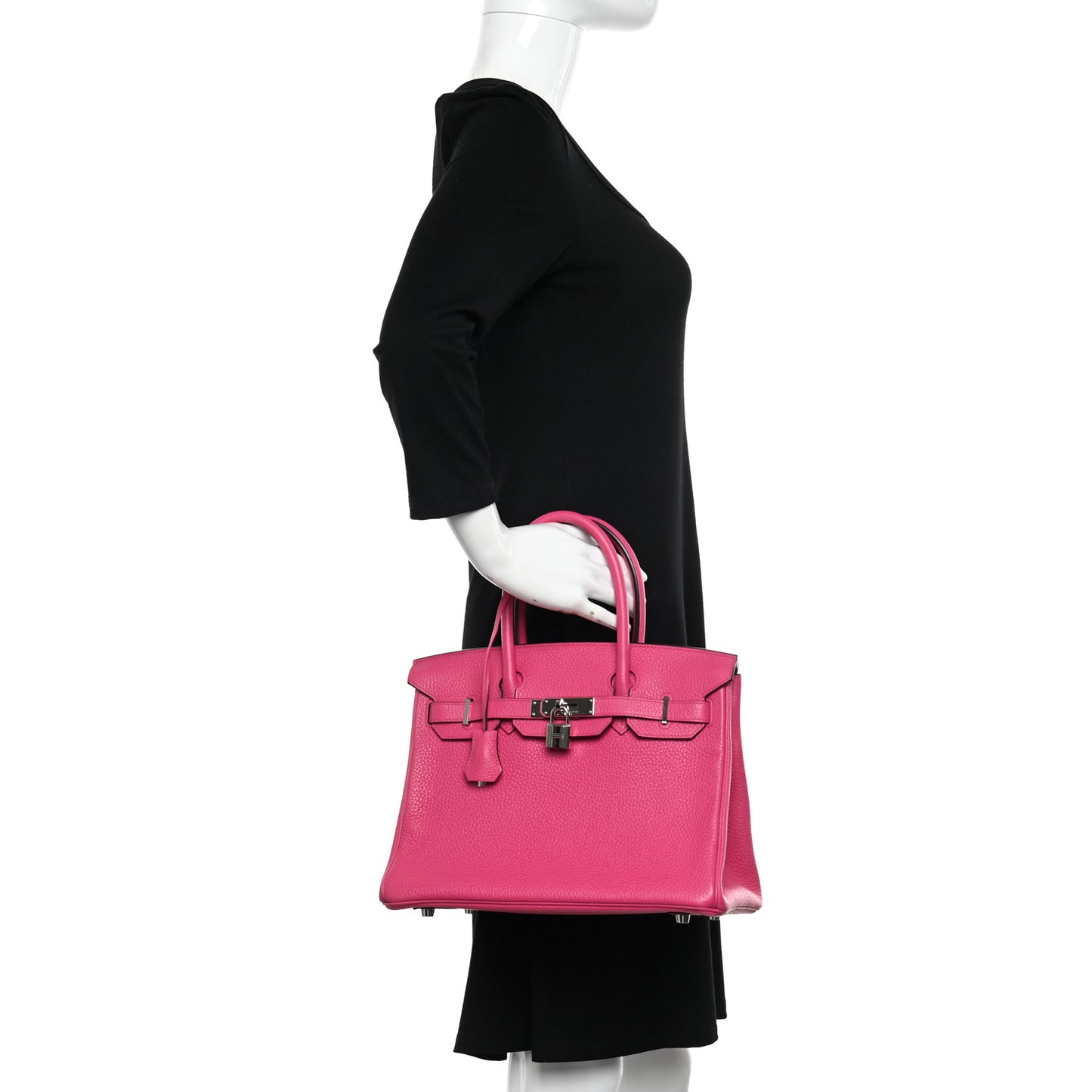 Taurillon Clemence Birkin 30 Rose Shocking