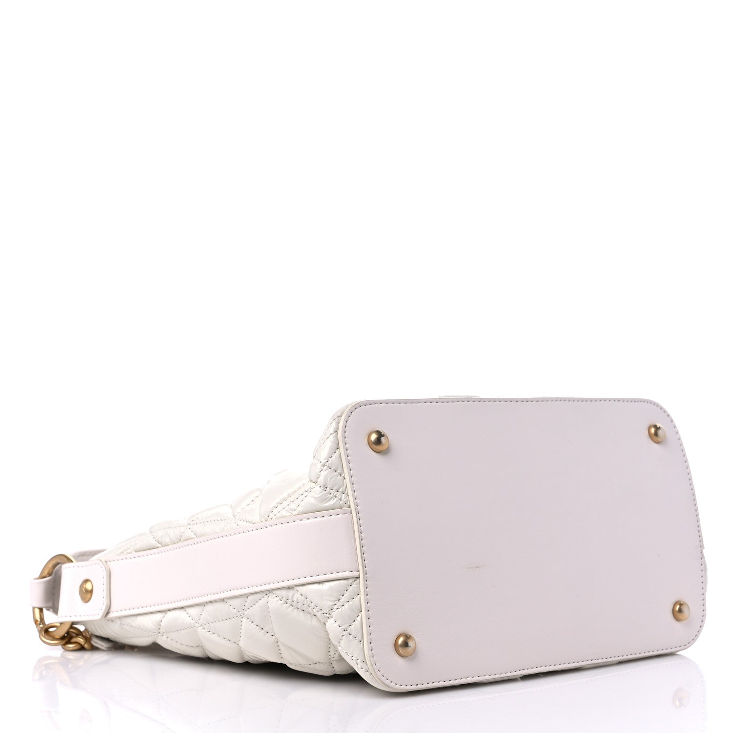 Chanel Glazed Calfskin Quilted State Of The Art Hobo White 4 of 12