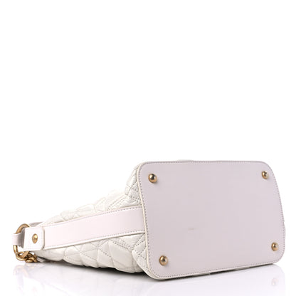 Chanel Glazed Calfskin Quilted State Of The Art Hobo White 4 of 12