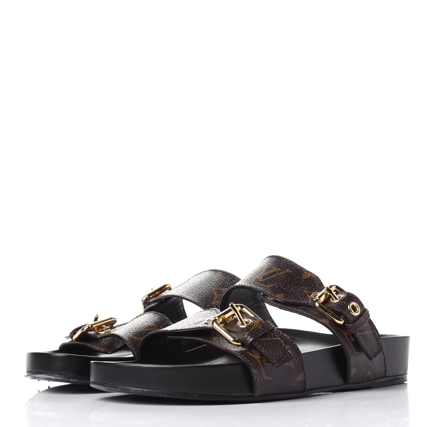 Monogram Bom Dia Mule Sandals 36 Black