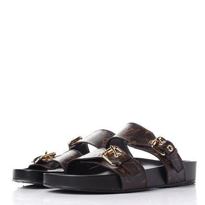 Louis Vuitton Monogram Bom Dia Mule Sandals 36 Black 3 of 10