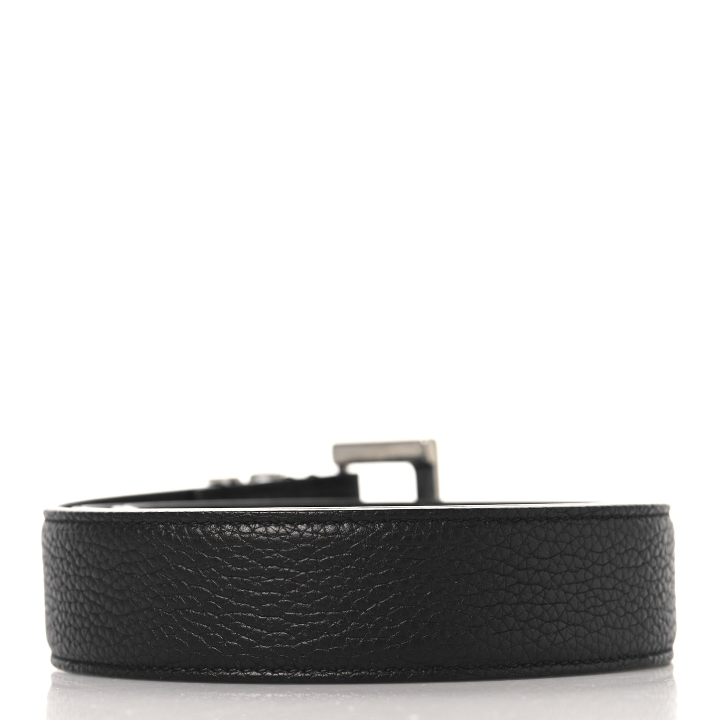 Grained Calfskin Monogram Cassandre Square Buckle Belt 70 28 Black