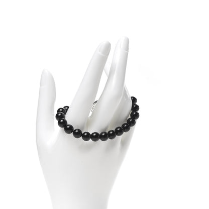 Tiffany Sterling Silver Black Onyx Bead Toggle Bracelet 2 of 4