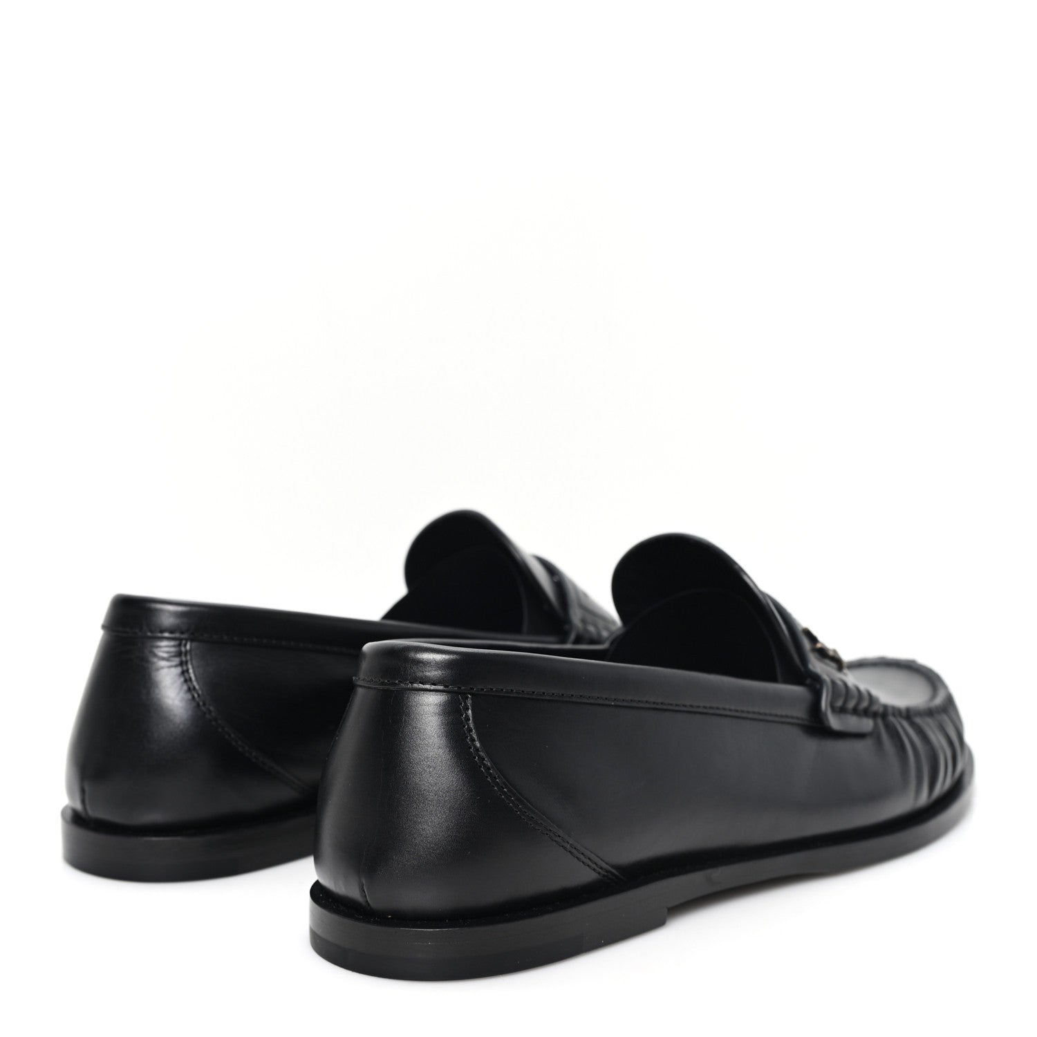 Saint Laurent Calfskin Womens Laurent Penny Loafers 37.5 Black 5 of 10