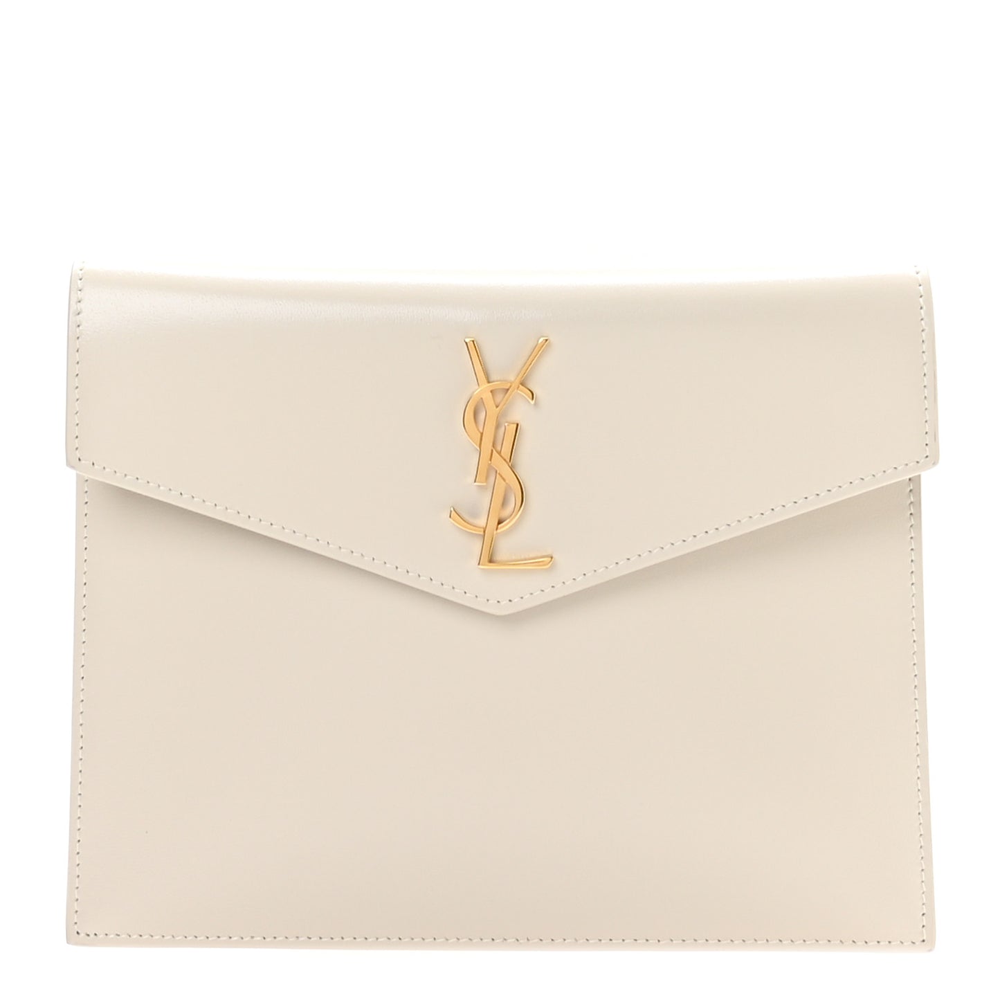 Smooth Shiny Calfskin Monogram Uptown Baby Pouch Crema Soft