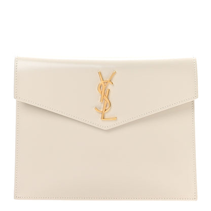 Saint Laurent Smooth Shiny Calfskin Monogram Uptown Baby Pouch Crema Soft 1 of 8